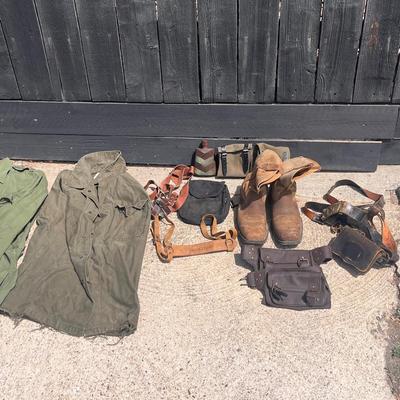 Military (L) Jackets, Arait Size 10 Boots, Pendleton & Other Harnesses 