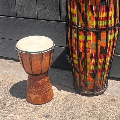 2 Djembe West African Drums