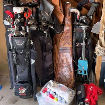 Golf Club Collection with Callaway, Ping, TaylorMade & Vintage Leather Bag