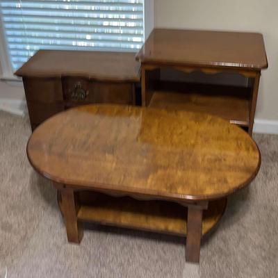 Coffee Table, Open Shelf Table & Brandt Nightstand