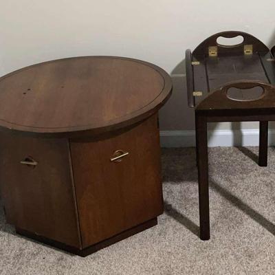 Vintage Wooden Hexagonal Cabinet & Butler Tray Table