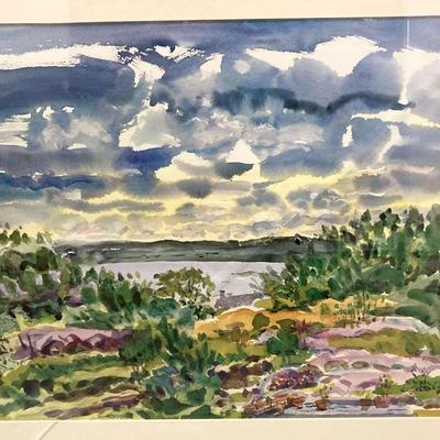 Watercolor Painting signed N. Blaine