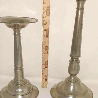 Arte Italica Pewter Pair Of Candlesticks, Made In Italy