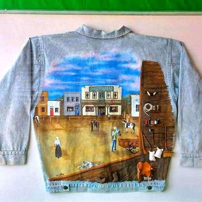 Super Unique Mixed Media DENIM JACKET By Christine