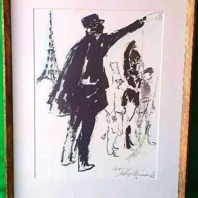 "Les Hommes De Paris"1962 by Artist Leroy Neiman