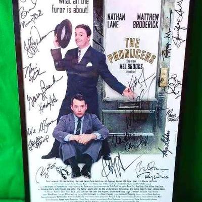 The Producers Cast Signed Window Card