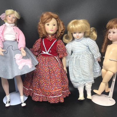 Porcelain Head Dolls, 1950s To Gibson Girl
