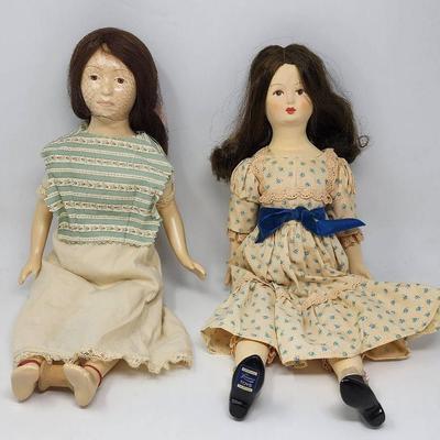 Glazed Porcelain And Paper Mache Dolls