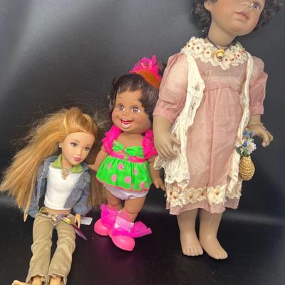 Duck House Porcelain Doll  Along With A Mattel Teenager & A Galoob Baby