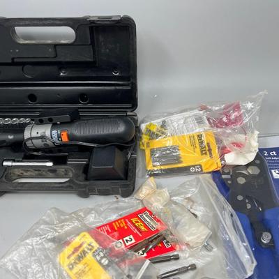 Power Ratchet And Bits; Screw Bits, Locking Pliers And Such 