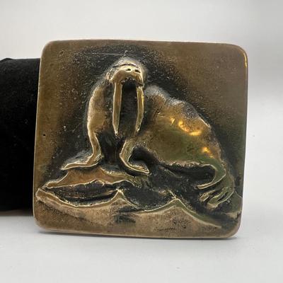 Walrus Brass Belt Buckle Ana Cortez Brass Works