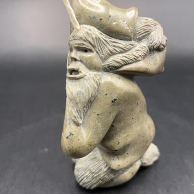 Inuit Native American Soapstone Carving Handcarved and Signed by Silas Qayaqjuaq