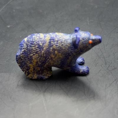 Wilfred Cheama Textures Lapis Bear With Coral Eyes