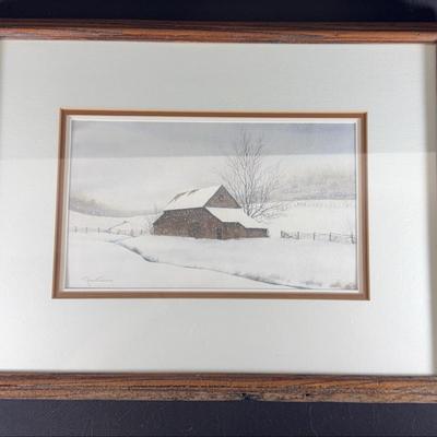 Robert Tumbleston Snowy Countryside With Barn Print