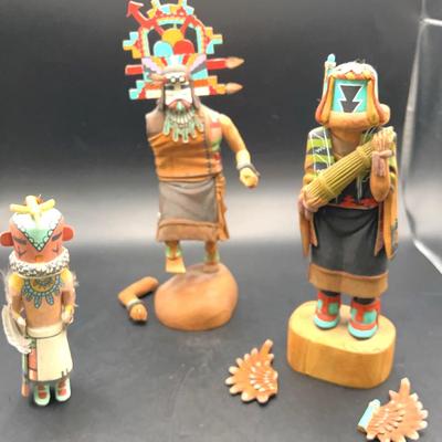 3 Hopi Native American Kachinas 