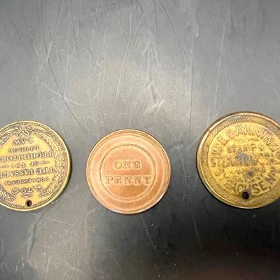 1885 Prohibition No Repeal Token, WE Banning Novelity Stamp Stencil Coin Mason Penny