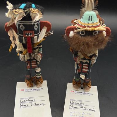 Hopi Kasina Dolls by Marc Bilagody, lot of two