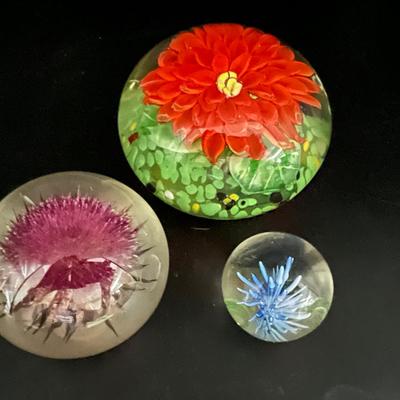 Glass Paperweights with floral design