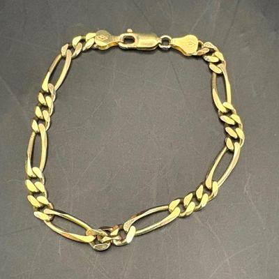 14k Gold Figaro Link Bracelet 