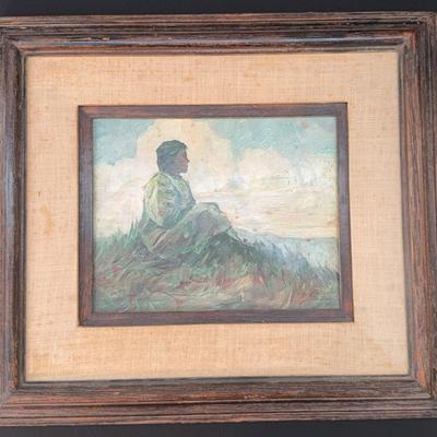 Native American Palette Knife oil Painting