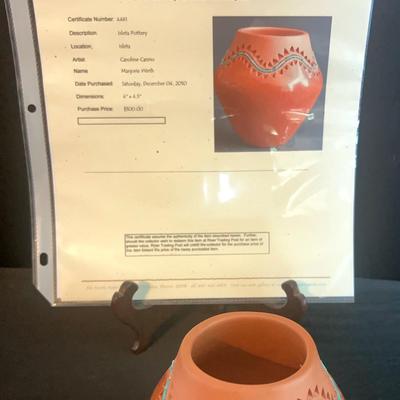 Isleta Pottery by Caroline Carpio 4" x 4.5" Number 4461