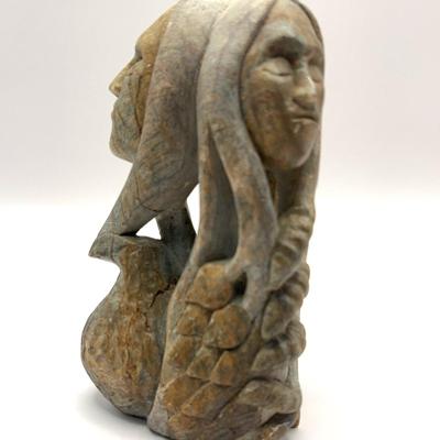 Inuit Two faced Stone Carving
