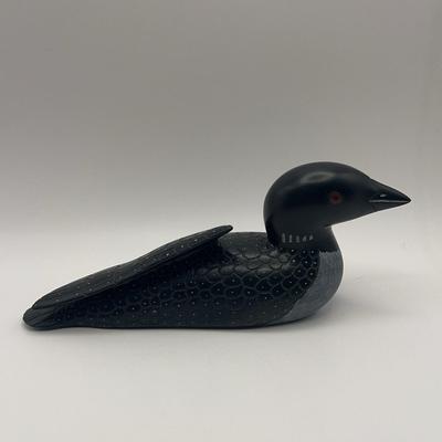 Inuit hand carved Loon signed by Jimmy Iqaluq Sanikilunaq 
