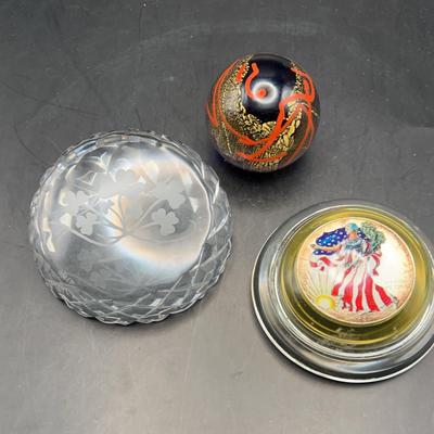 Glass Paperweights (3)