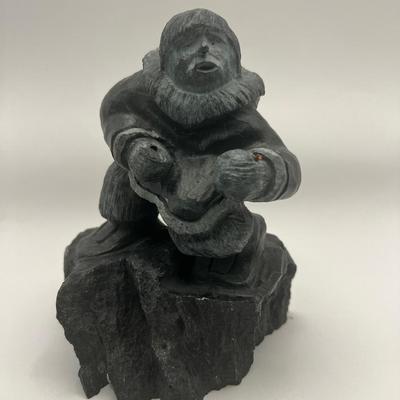Roy K Pamialok Inuit Artist Eskimo Soapstone Carving Signed