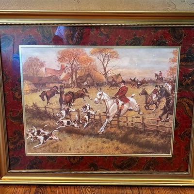 Framed Print titled "Full Cry Through the Homestead” 