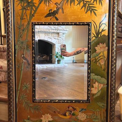 “Signature Interiors” Asian Chinioiserie Gold Mirror 