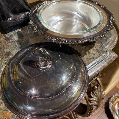 “Sheridan” Silver Plate Covered Casserole Dish 