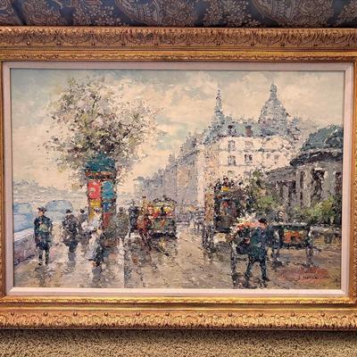 Mid Century French Oil Panting by “I. SABATINI”