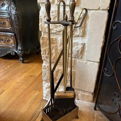 High Quality Brass Fireplace Tool Set 