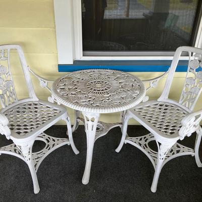 White Lightweight Patio Bistro Set