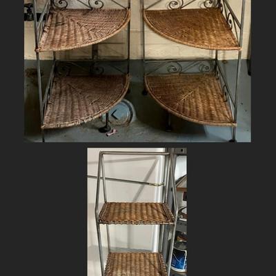 Metal and Wicker Shelves