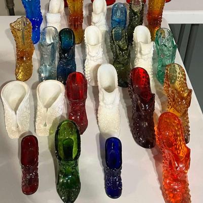 Fenton Hobnail Glass Slippers