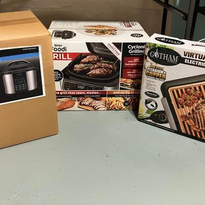 New Farberware Pressure Cooker, Gotham Steel Electric Grill, and Ninja Foodi Grill and Air Fryer