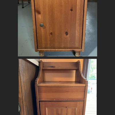 2 Small Wood Cabinets
