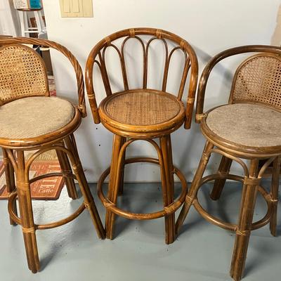 Rattan Swivel Barstools