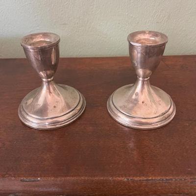 Vintage Preisner Sterling Weighted Candlestick Candle Holders #33