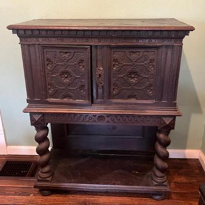 16th Century Chest Stand Renaissance Period (the year 1569 is carved into it!) 