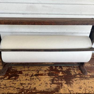 Antique Wood Cast Iron Counter Butcher Paper Cutter 