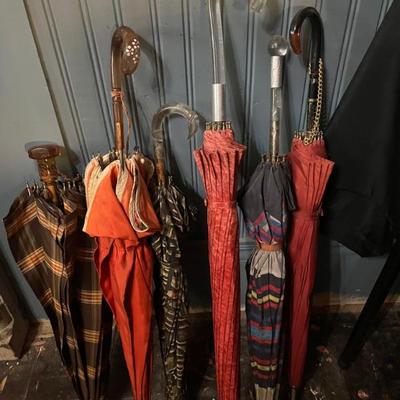 Vintage Umbrellas some with Bakelite Handles 