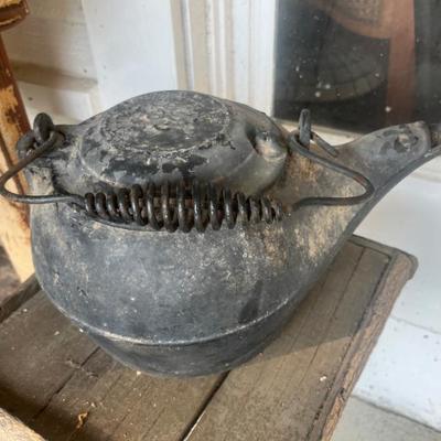 Antique Cast Iron Tea Kettle 