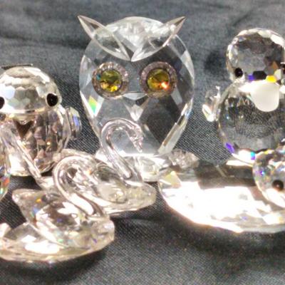Swarovski Crystal Bird Collectible Figures + Crystal Bird Decor