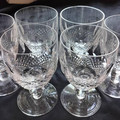 Set Of Six 5" Waterford Colleen Short Stem Claret Wine Glasses 