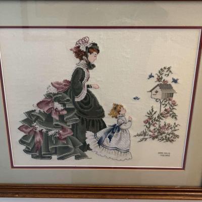 Completed Lavender & Lace "Little Wings" Cross Stitch Framed Art