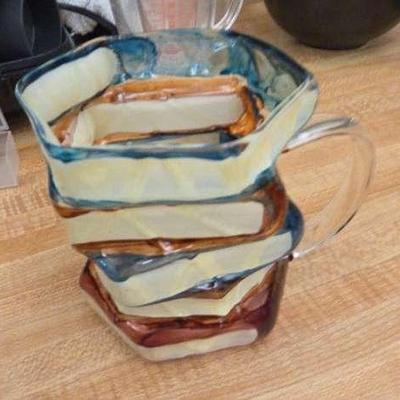 Glass Painted Book Design Mugs Set Of 3