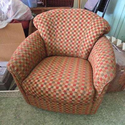 Swivel Rocking Upholstered Barrel Chair 
